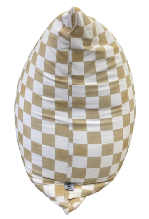 Toki Kids Square Bean Bag, Checker Toffee - Image 2