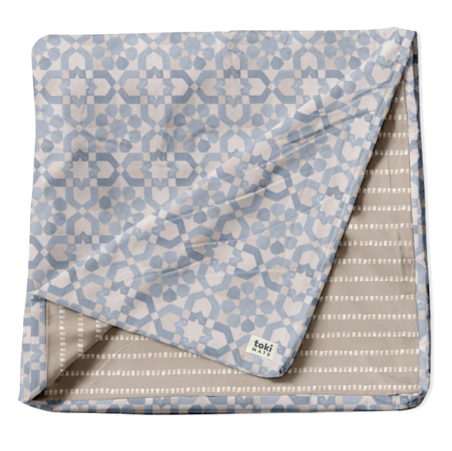 Toki Kids Standard Mat Cover 40" x 40", Blue Tiles