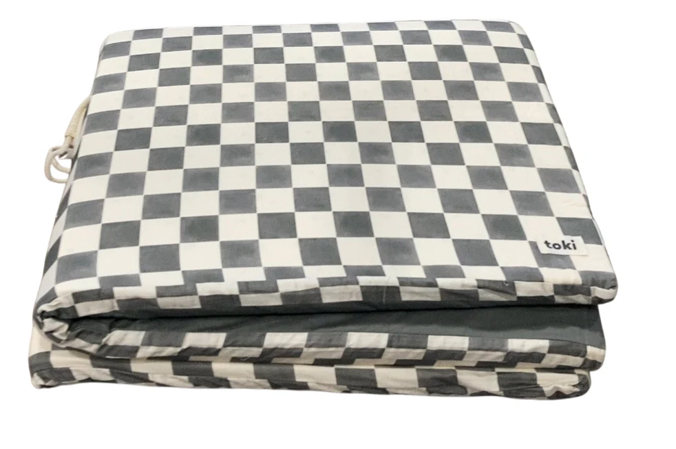 Toki Kids Standard Padded Play Mat 40" x 40", Checker Matcha - Image 4