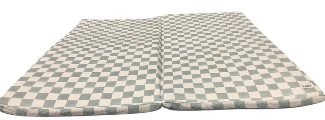 Toki Kids Standard Padded Play Mat 40" x 40", CHECKER MATCHA