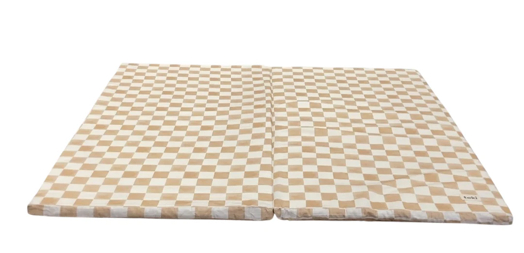 Toki Kids Standard Padded Play Mat 40" x 40", Checker Toffee