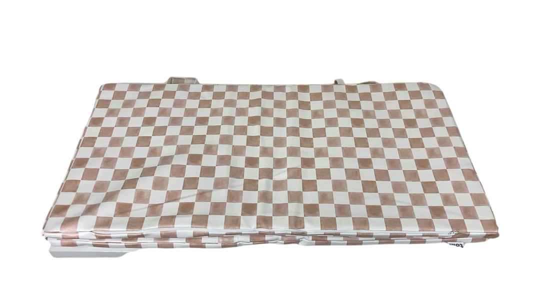 Toki Kids Vegan Leather Mat Standard, Checker Toffee - Image 2