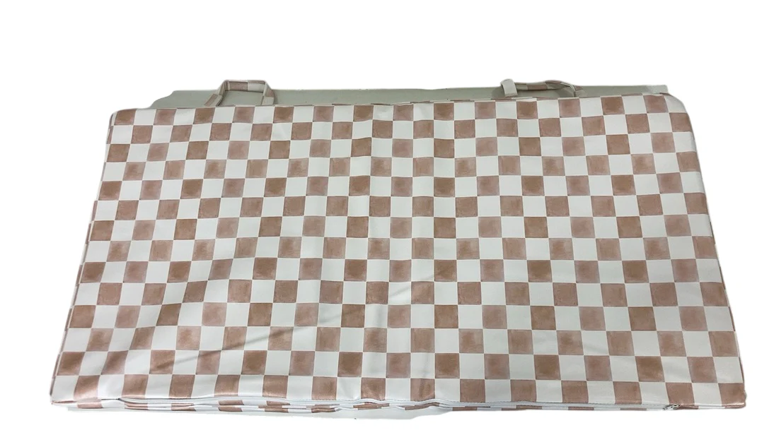 Toki Kids Vegan Leather Mat Standard, Checker Toffee - Image 3