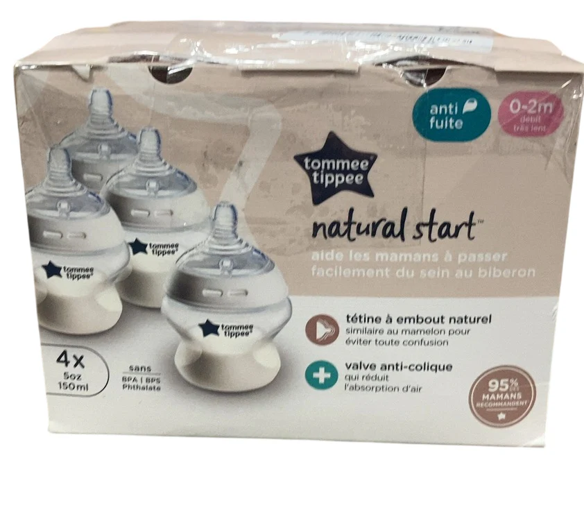 Tommee Tippee Natural Start Baby Bottle Set, 5 oz, Clear, Pack of 4 - Image 2