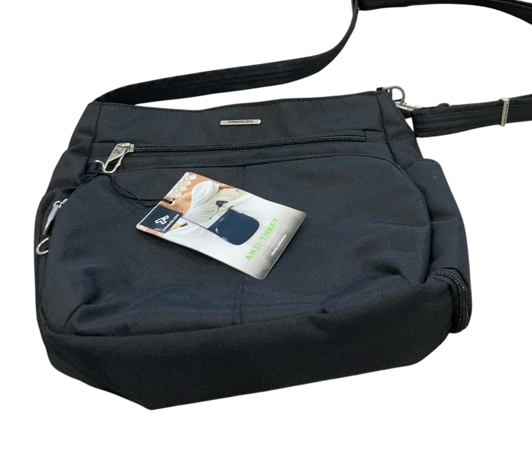 Travelon Anti-Theft Classic Slim Double Zip Crossbody, Black - Image 2