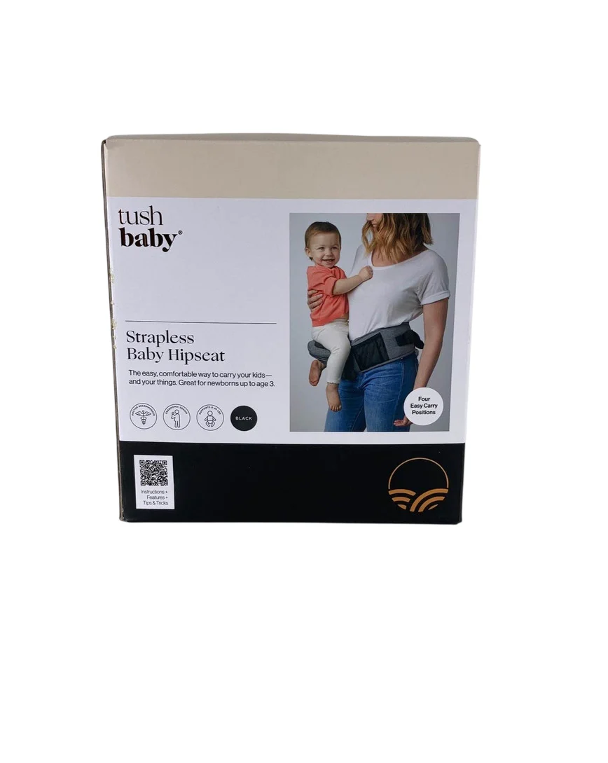 TushBaby Hip Baby Carrier, Black - Image 3