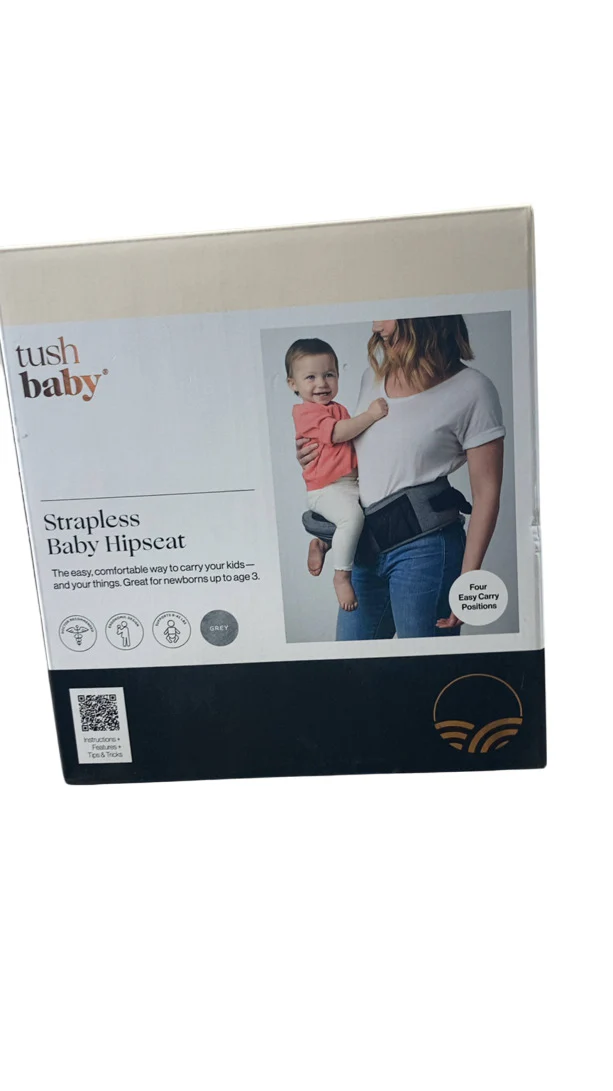TushBaby Hip Baby Carrier, Grey - Image 2