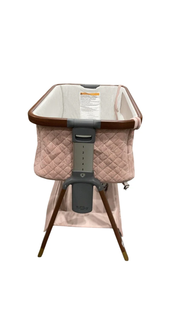 Tutti Bambini Cozee Luxe Bedside Bassinet, Pink/Walnut - Image 2