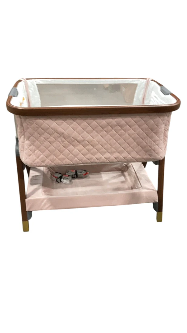 Tutti Bambini Cozee Luxe Bedside Bassinet, Pink/Walnut - Image 3
