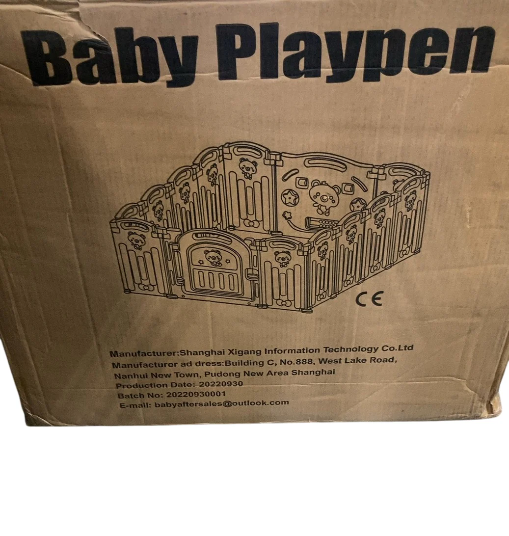 UANLAUO Baby Playpen, 18 Panels, White/Grey - Image 2
