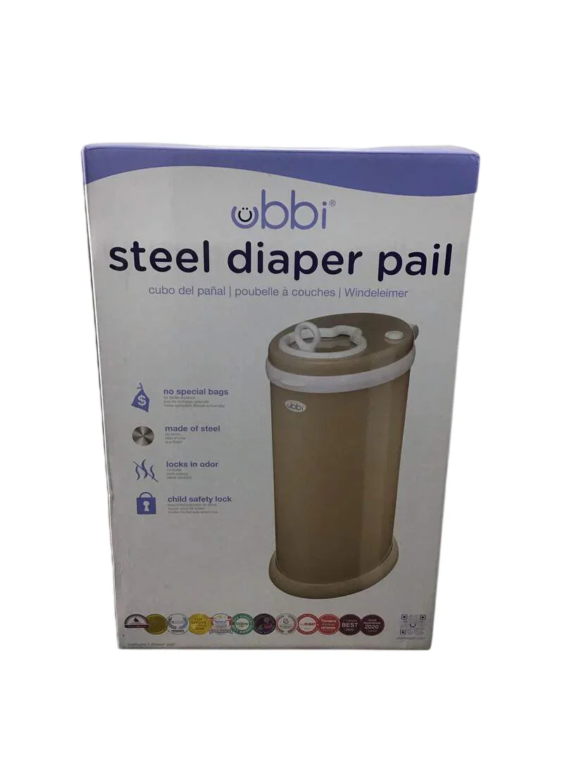 Ubbi Diaper Pail, Taupe - Image 3