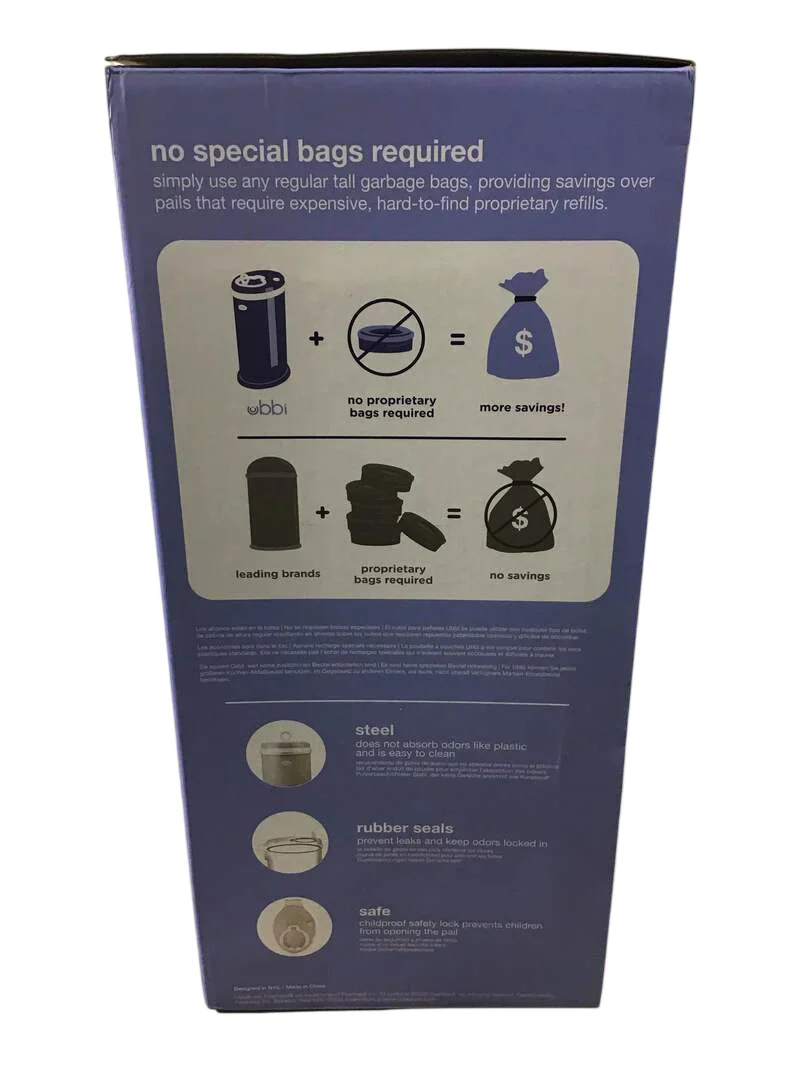 Ubbi Diaper Pail, Taupe - Image 4