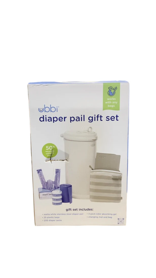 Ubbi Diaper Pail Value Gift Set, Matte White - Image 6