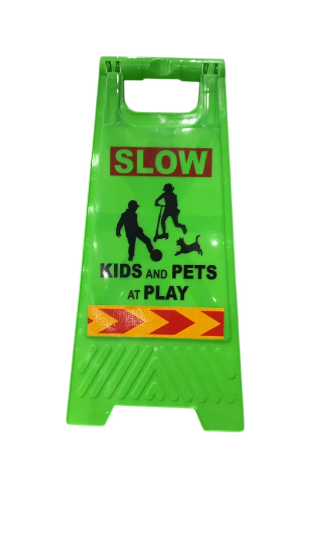 Unknown Children Playing Safety Sign, Neon Green - Image 4
