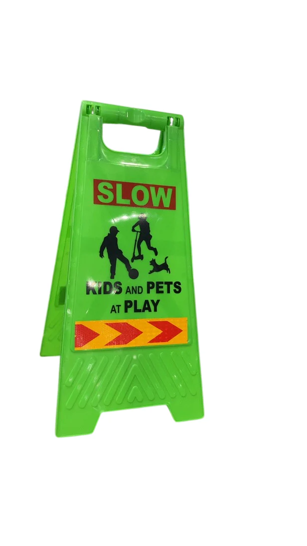 Unknown Children Playing Safety Sign, Neon Green - Image 5