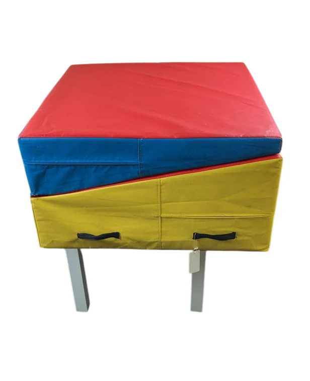 Folding Gym Mat, 64lx14w, Red,Blue,Yellow - Image 2