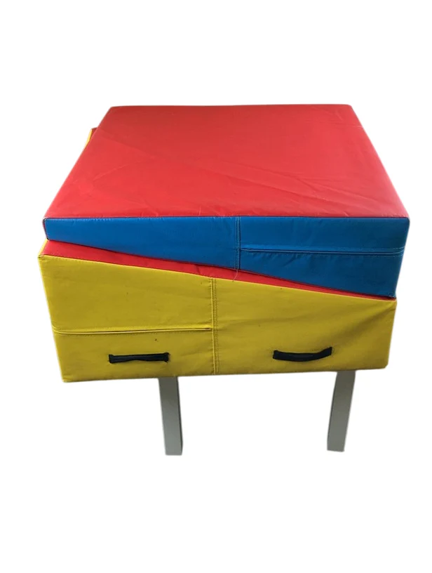 Folding Gym Mat, 64lx14w, Red,Blue,Yellow - Image 4