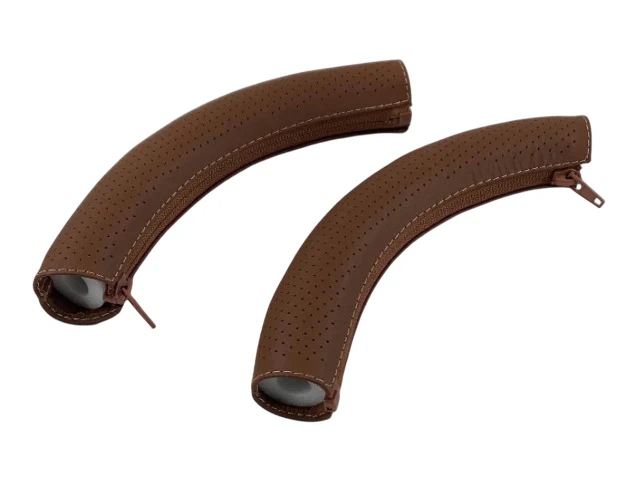 UPPAbaby 2015+ VISTA Leather Handlebar Covers, Saddle (Brown) - Image 3