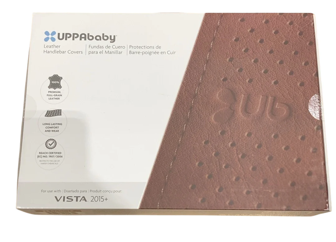 UPPAbaby 2015+ VISTA Leather Handlebar Covers, Saddle (Brown) - Image 5