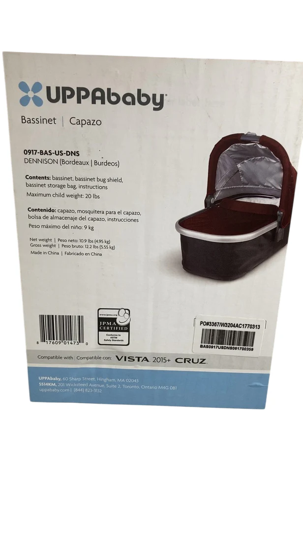 UPPAbaby Bassinet, Dennison (Bordeaux) - Image 3