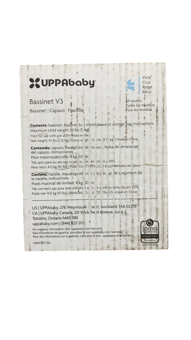 UPPAbaby Bassinet V3, Dillan (Stone Blue) - Image 3