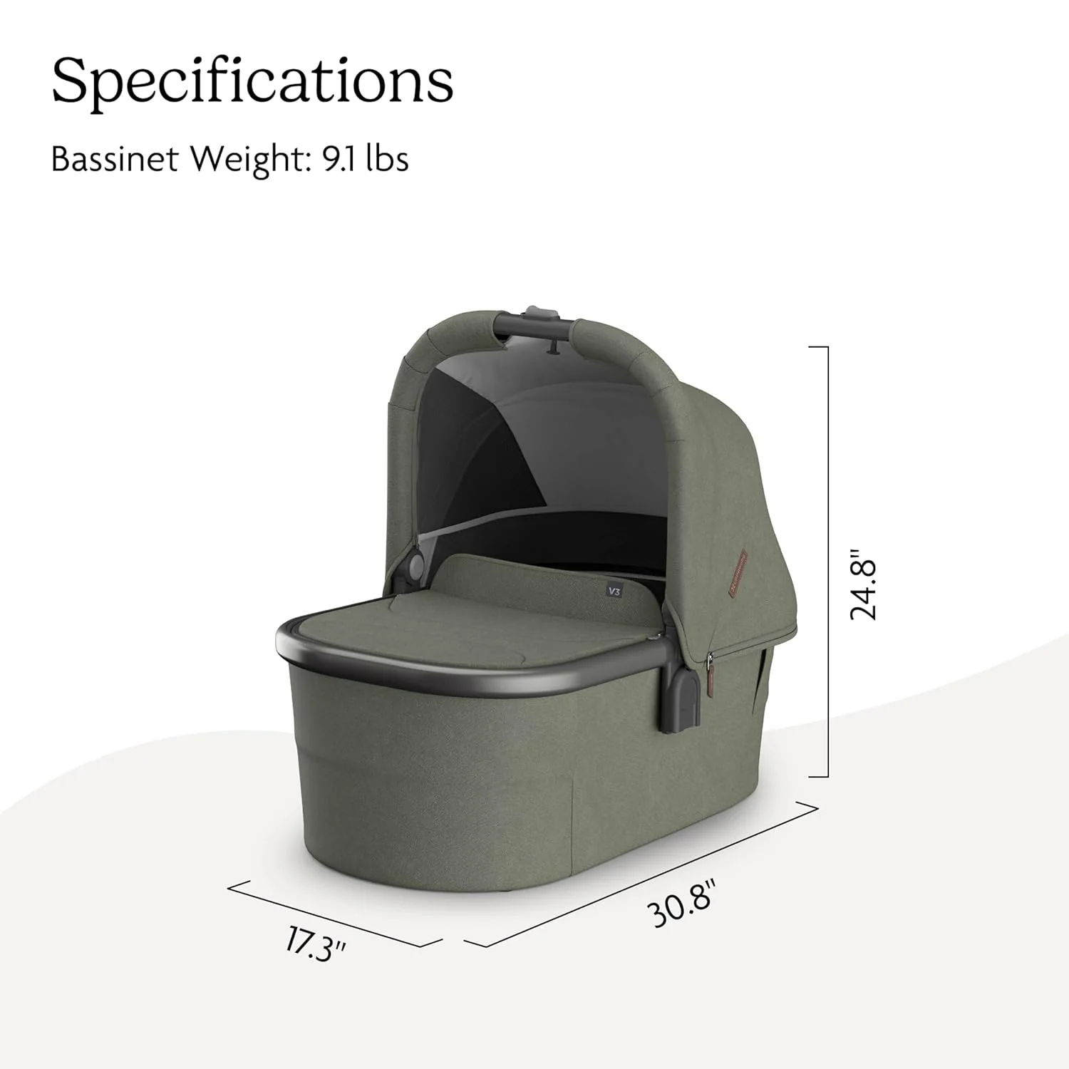 UPPAbaby Bassinet V3, Evelyn (Meadow Green) - Image 2