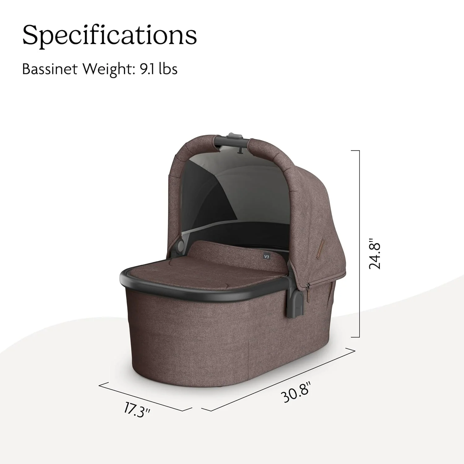 UPPAbaby Bassinet V3, Owen (Mocha Melange) - Image 3