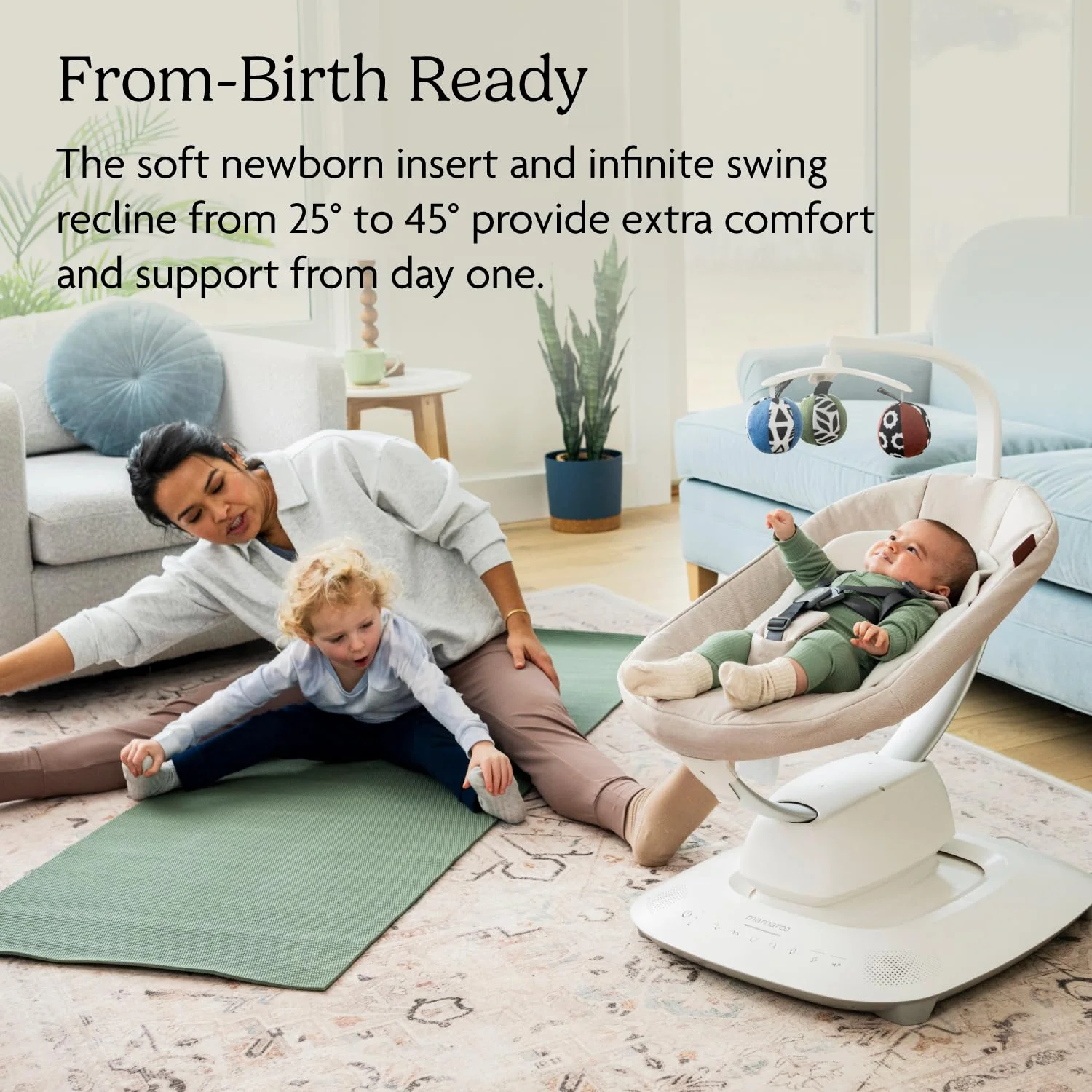 UPPAbaby Mamaroo Smart Swing, Charlie (Sand Melange) - Image 8