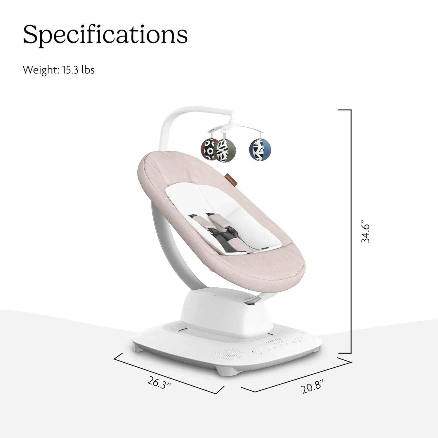 UPPAbaby Mamaroo Smart Swing, Charlie (Sand Melange) - Image 6