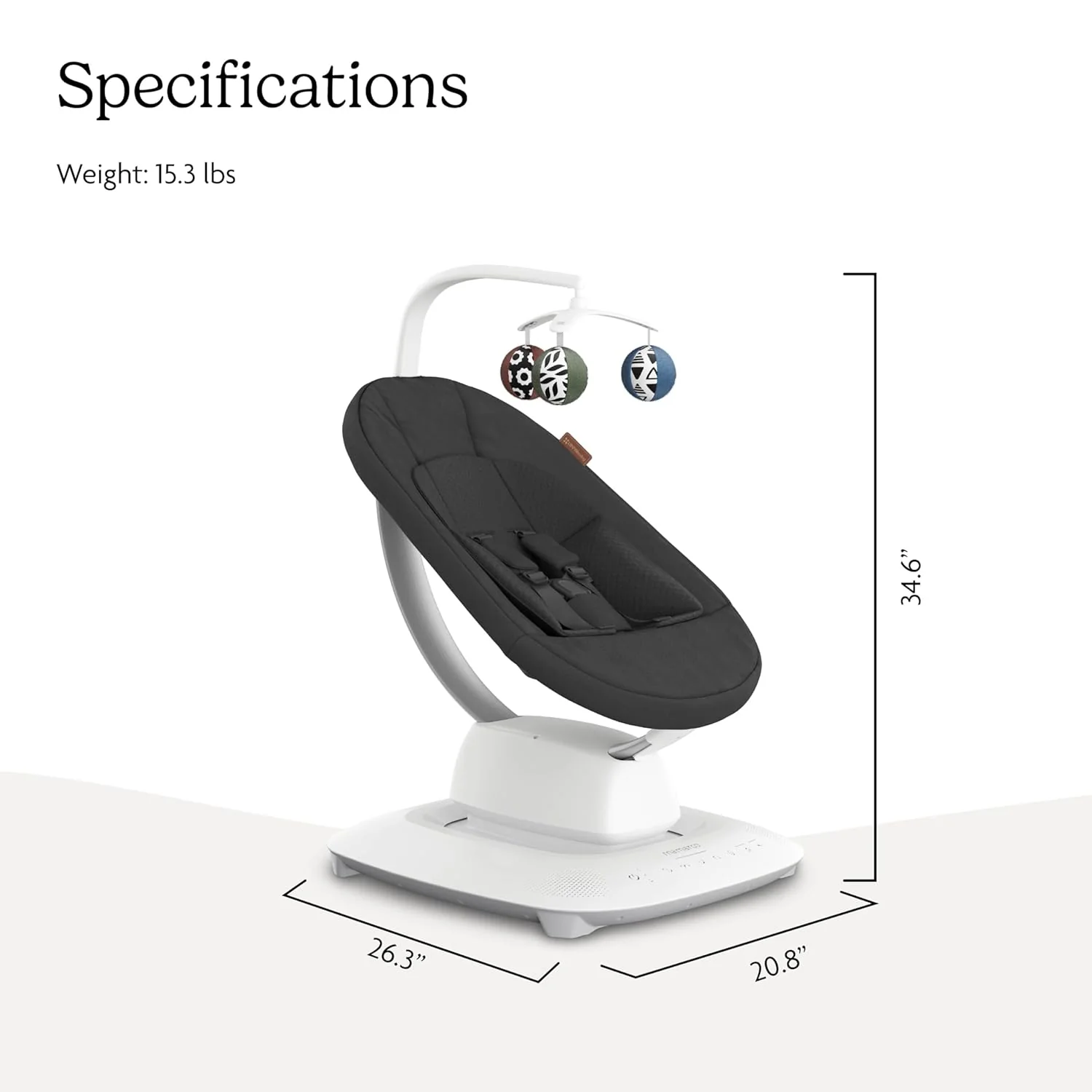 UPPAbaby Mamaroo Smart Swing, Jake (Charcoal Melange) - Image 5