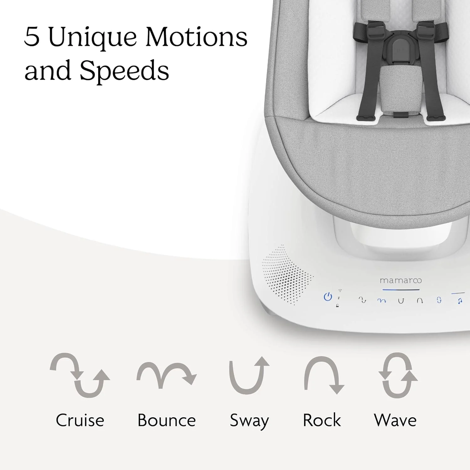 UPPAbaby Mamaroo Smart Swing, Stella (Grey Melange) - Image 3