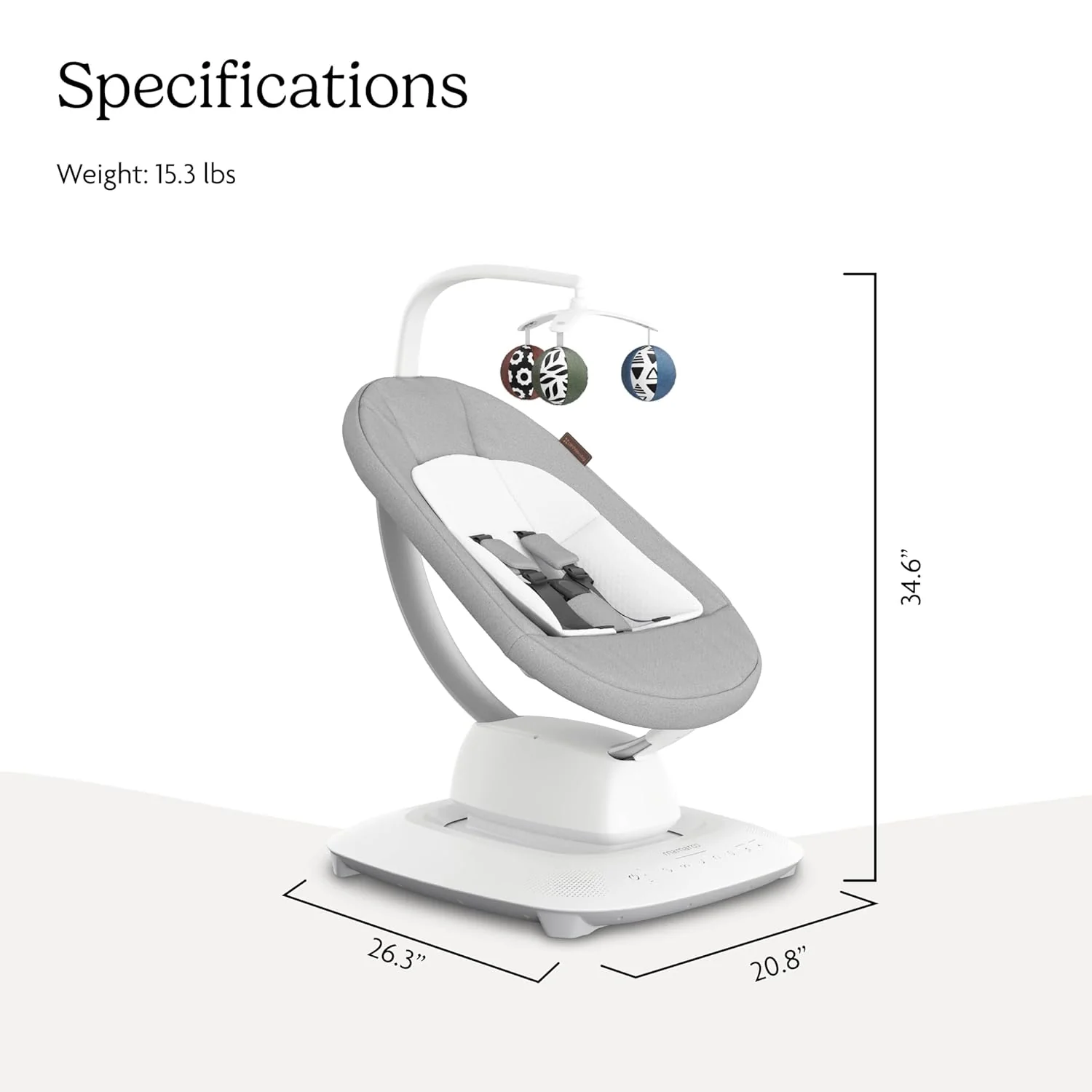 UPPAbaby Mamaroo Smart Swing, Stella (Grey Melange) - Image 5