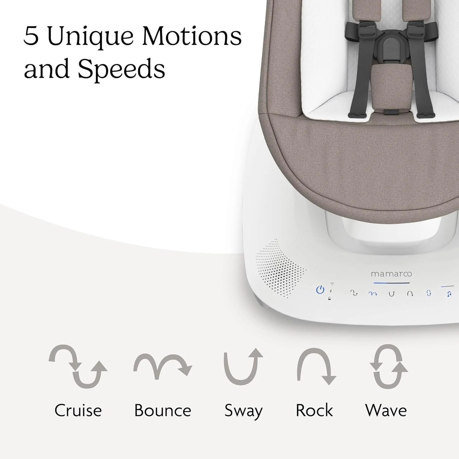 UPPAbaby Mamaroo Smart Swing, Wells (Dark Taupe Melange) - Image 4
