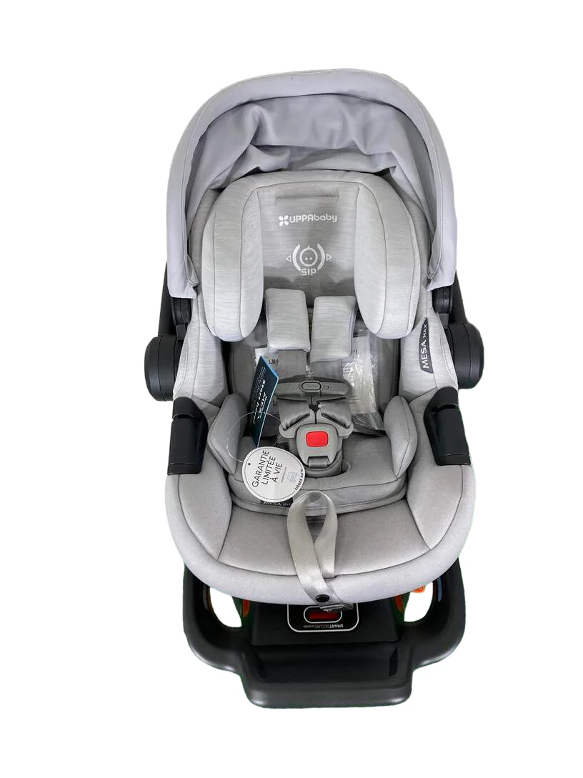 UPPAbaby MESA MAX Infant Car Seat and Base, 2022, Anthony (White+Grey Chenille) - Image 5