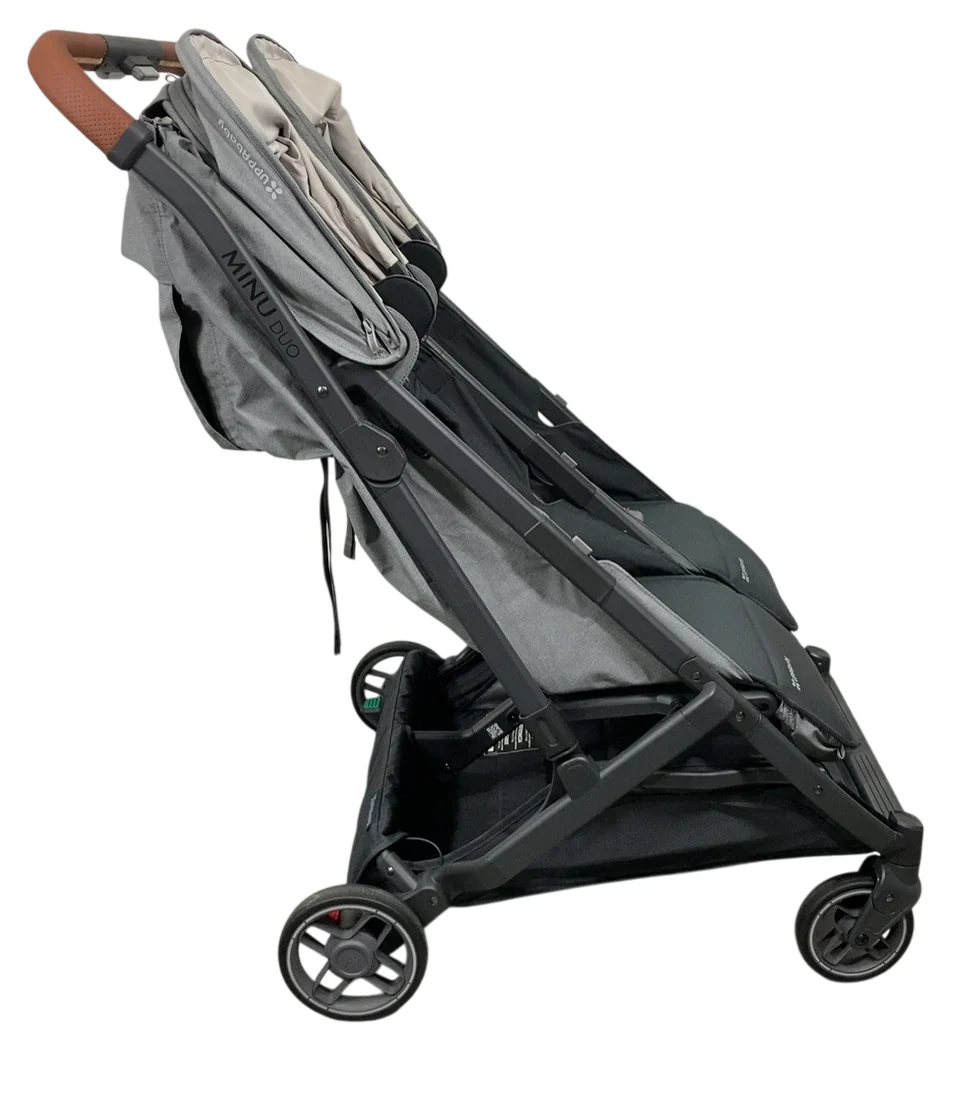 UPPAbaby Minu Duo Stroller, 2024, Greyson(Charcoal Mélange/Carbon Frame/Saddle Leather) - Image 2
