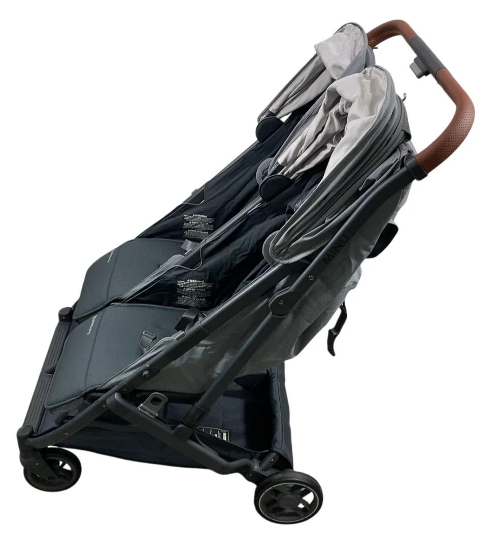 UPPAbaby Minu Duo Stroller, 2024, Greyson(Charcoal Mélange/Carbon Frame/Saddle Leather) - Image 3