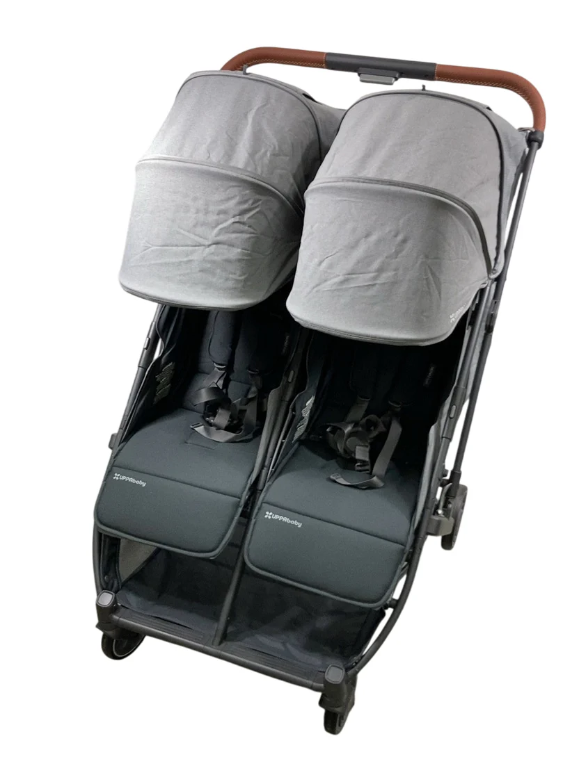 UPPAbaby Minu Duo Stroller, 2024, Greyson(Charcoal Mélange/Carbon Frame/Saddle Leather)