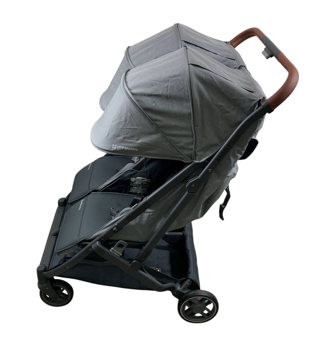 UPPAbaby Minu Duo Stroller, 2024, Greyson(Charcoal Mélange/Carbon Frame/Saddle Leather) - Image 2