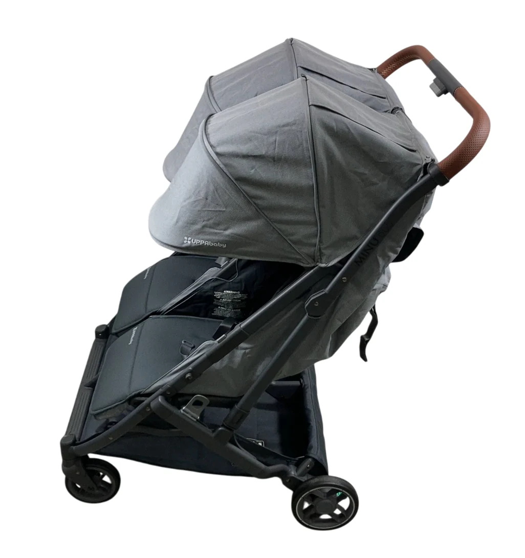 UPPAbaby Minu Duo Stroller, 2024, Greyson(Charcoal Mélange/Carbon Frame/Saddle Leather) - Image 4