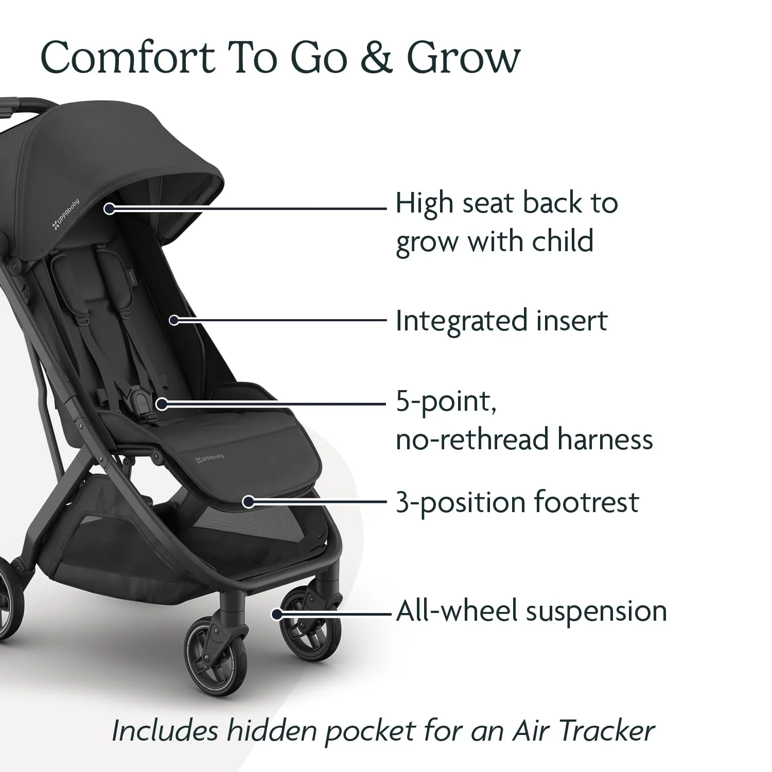 UPPAbaby MINU V3 Stroller, 2024, Jake (Charcoal/Black) - Image 2