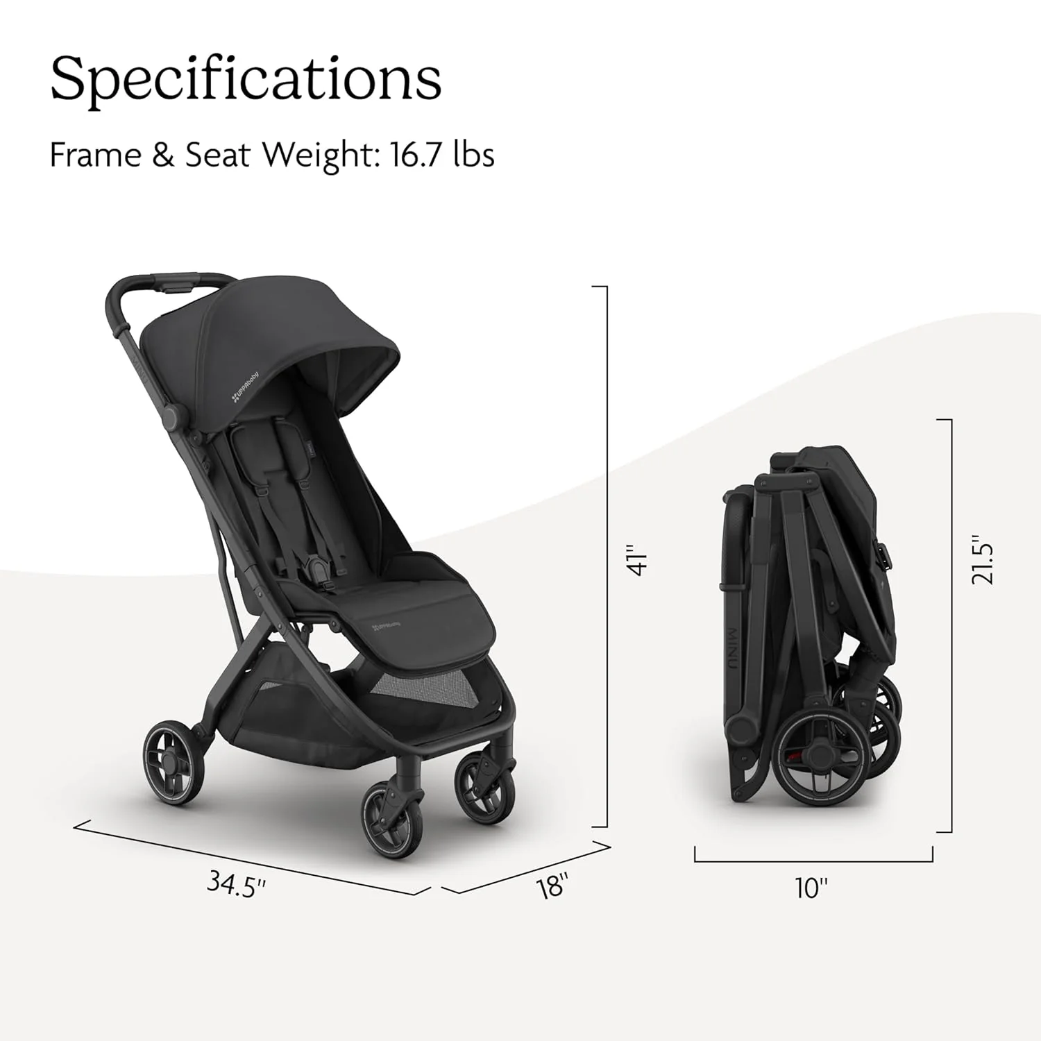 UPPAbaby MINU V3 Stroller, 2024, Jake (Charcoal/Black) - Image 4