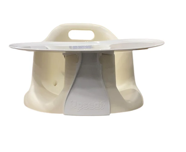 Upseat Baby Floor & Booster Seat with Tray, Coconut (White)