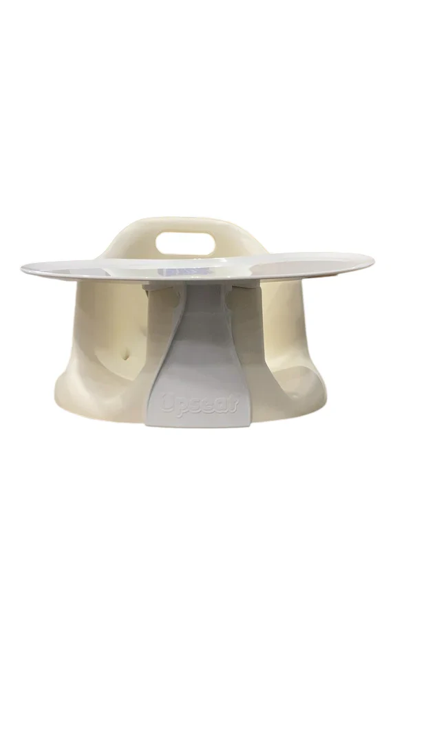 Upseat Baby Floor & Booster Seat with Tray, Coconut (White)
