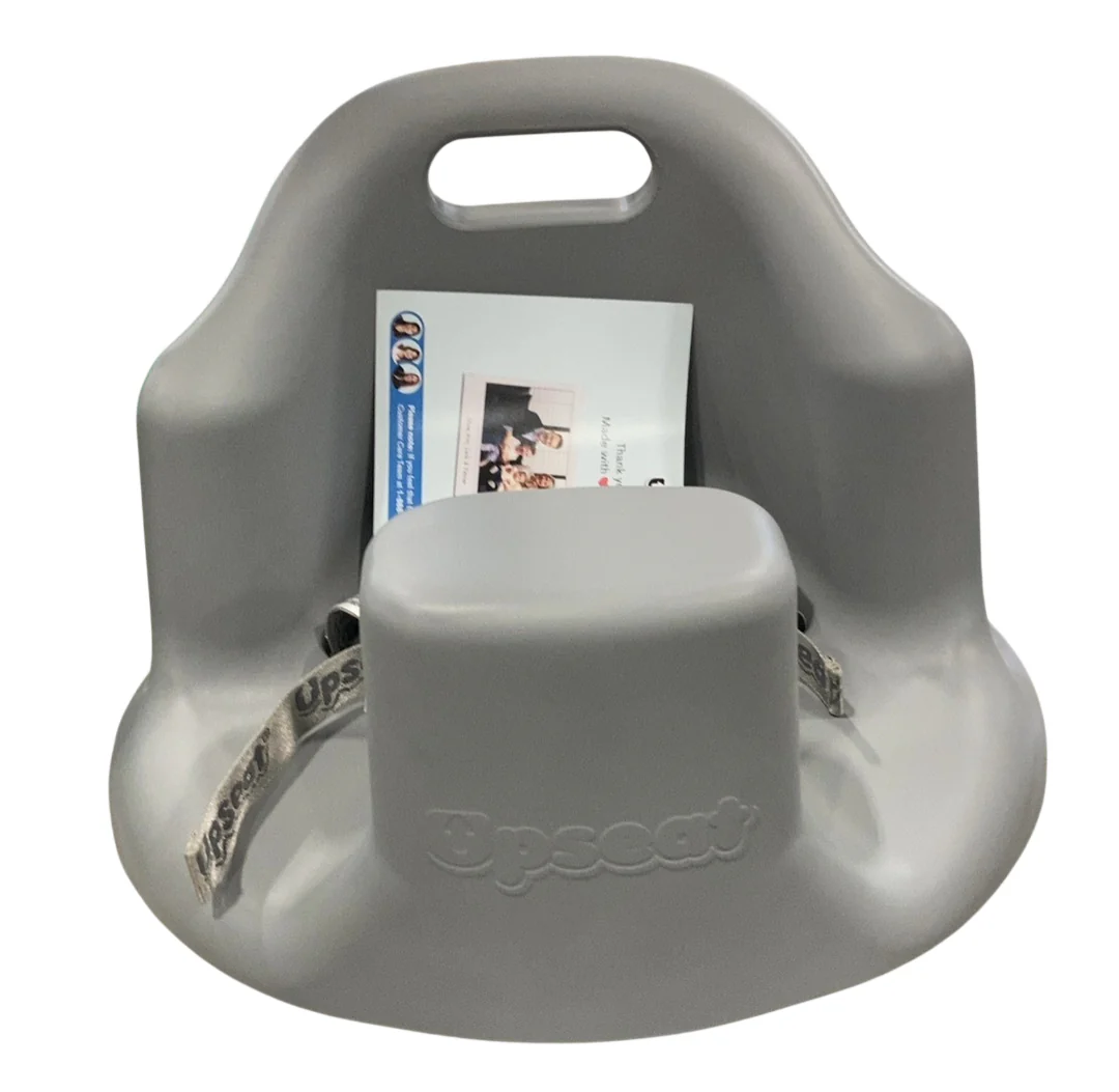 Upseat Baby Floor & Booster Seat with Tray, Grey - Image 2