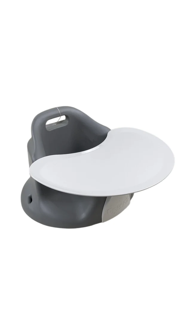 Upseat Baby Floor & Booster Seat with Tray, Grey