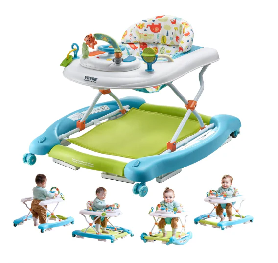 Vevor 4-in-1 Baby Walker, White + Blue