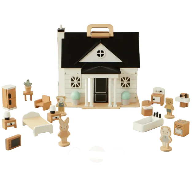 Wonder and Wise Home Sweet Home Dollhouse, Black/white - Image 8
