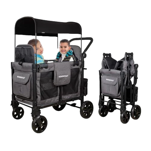 Wonderfold W2 Elite Pro Stroller Wagon, Charcoal Gray, 2024 - Image 2