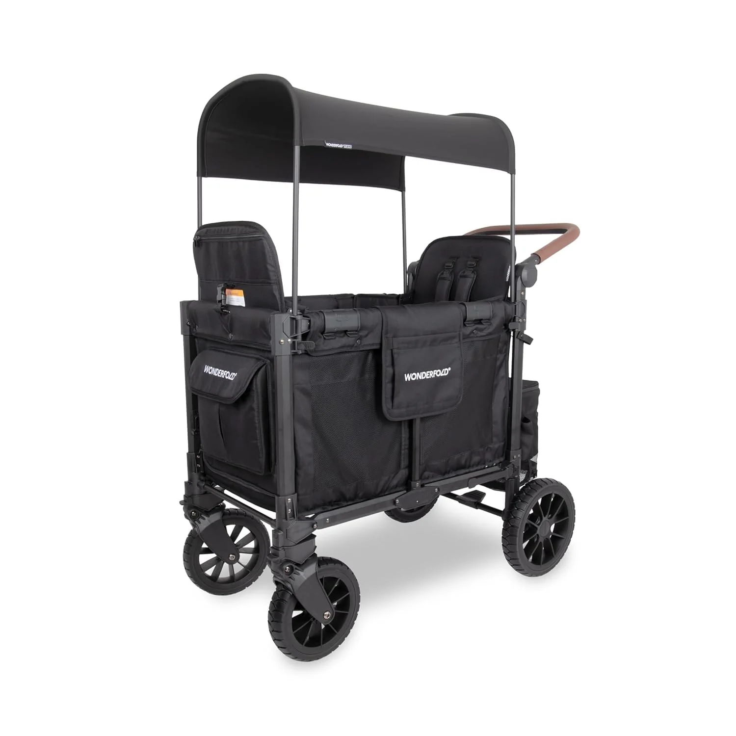 Wonderfold W2 Luxe Pro Double Stroller Wagon, 2 Seater, Jet Black