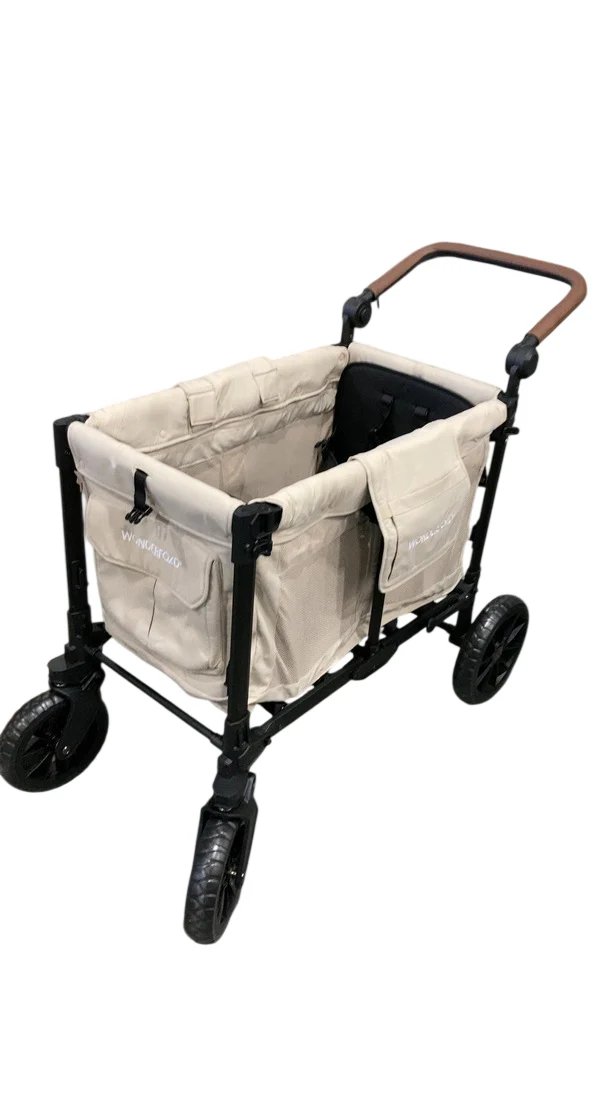 Wonderfold W2 Luxe Pro Double Stroller Wagon, Sandy Beige, 2 Seater